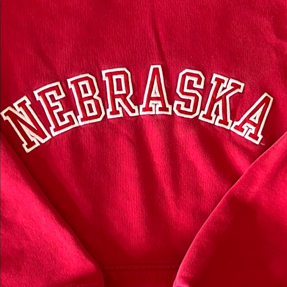 Nike Vintage Nebraska Corn Huskers Football Red Hoodie Men’s Size XL - Picture 3 of 14